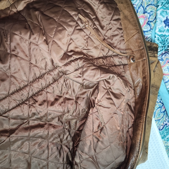 ADAM SPENCER GUC MENS SZ 44 DISTRESSED LEATHER MOTO JACKET - Picture 7 of 14